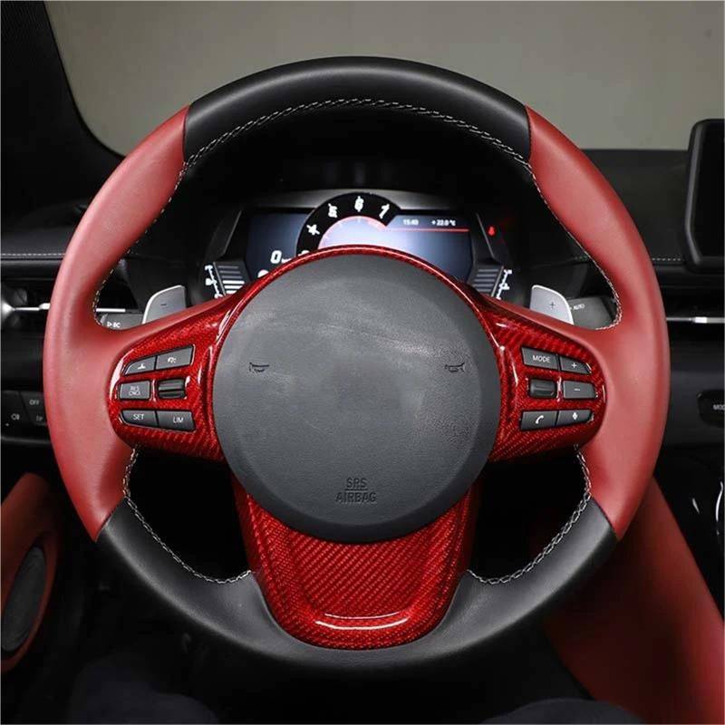 Interieur Dekor Für Toyota Für GR Supra Für A90 2019-2022 Auto-Styling Lenkrad Dekorativer Rahmenaufkleber 2 Stück Interieur TüRverkleidungen Dekor(Style 2) von QFJFBGGH