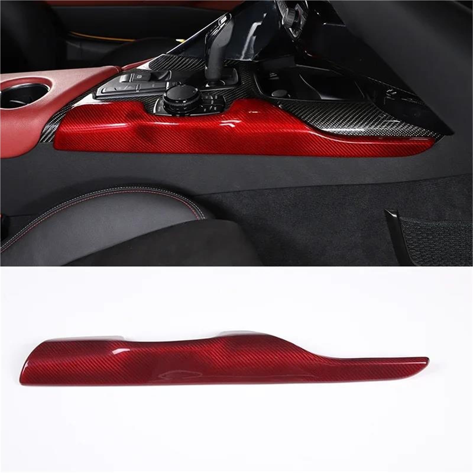 Interieur Dekor Für Toyota Für GR Supra Für A90 2019-2022 Carbon Fiber Car Center Console Side Dekorative Panelabdeckung Interieur TüRverkleidungen Dekor(Style 1) von QFJFBGGH