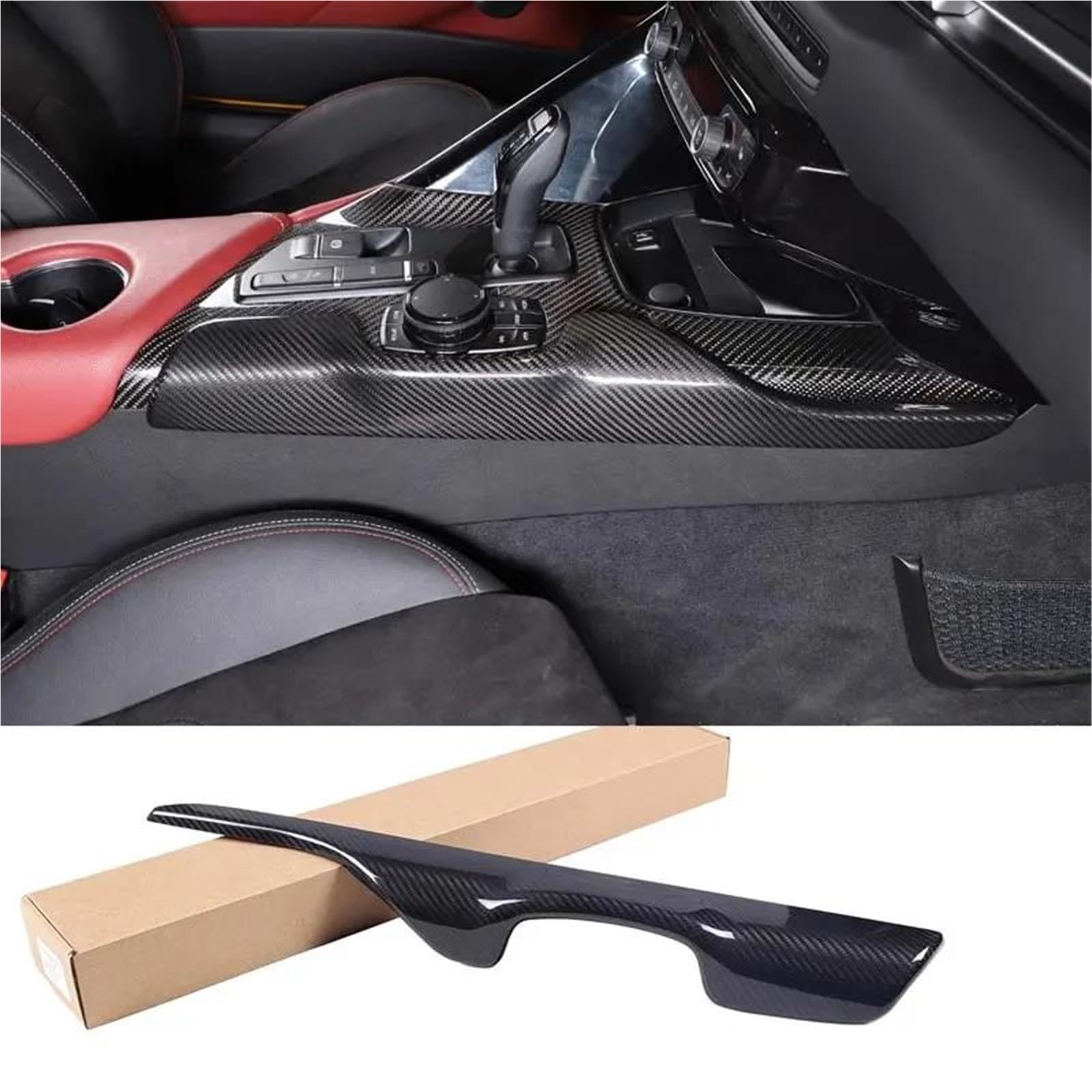 Interieur Dekor Für Toyota Für GR Supra Für A90 2019-2022 Carbon Fiber Car Center Console Side Dekorative Panelabdeckung Interieur TüRverkleidungen Dekor(Style 2) von QFJFBGGH