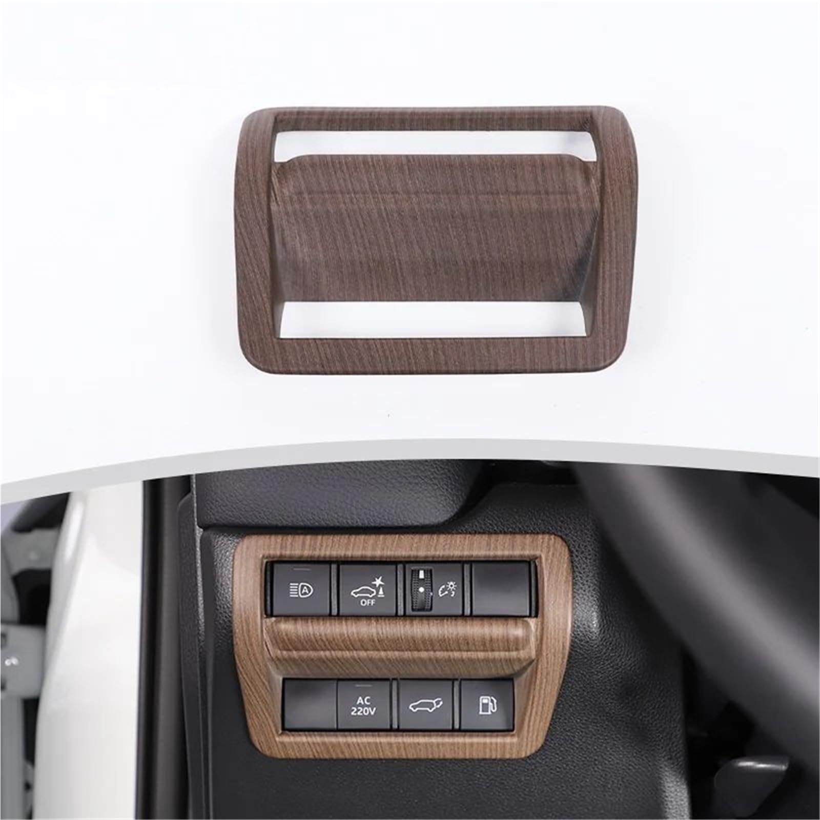 Interieur Dekor Für Toyota Für Land Für Cruiser Für Prado 2024-2025 ABS Auto Scheinwerfer Schalter Dekorative Rahmen Auto Innen Interieur TüRverkleidungen Dekor(Pear wood grain) von QFJFBGGH