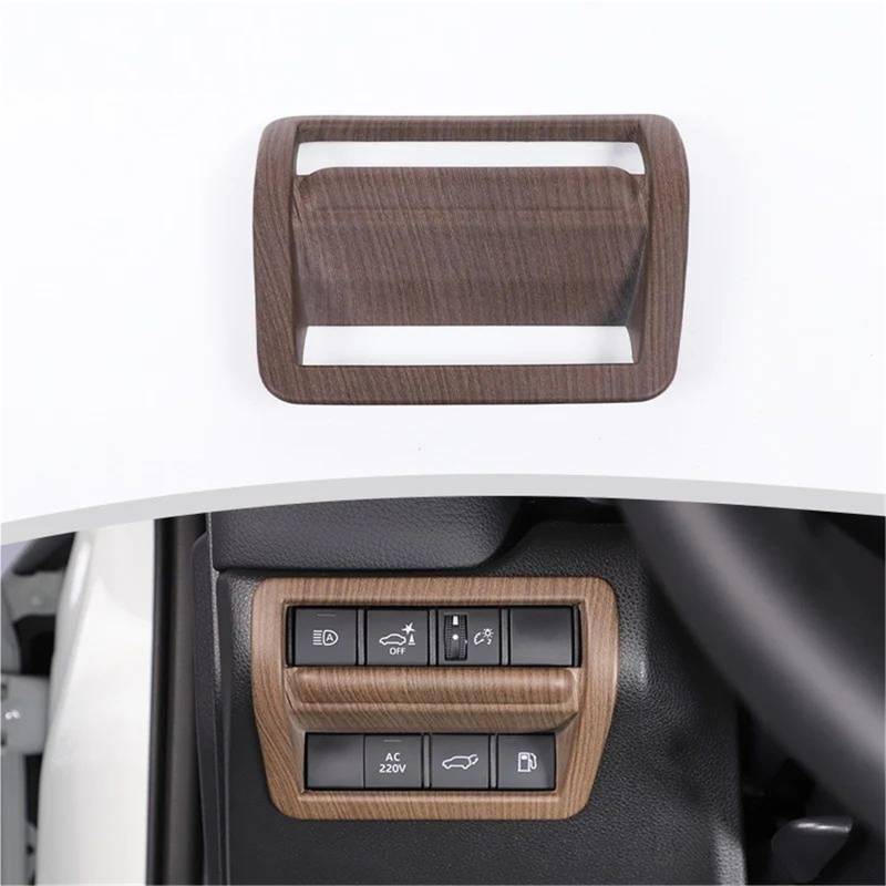 Interieur Dekor Für Toyota Für Land Für Cruiser Für Prado 2024-2025 ABS Auto Scheinwerfer Schalter Dekorative Rahmen Auto Innen Interieur TüRverkleidungen Dekor(Pear wood grain) von QFJFBGGH