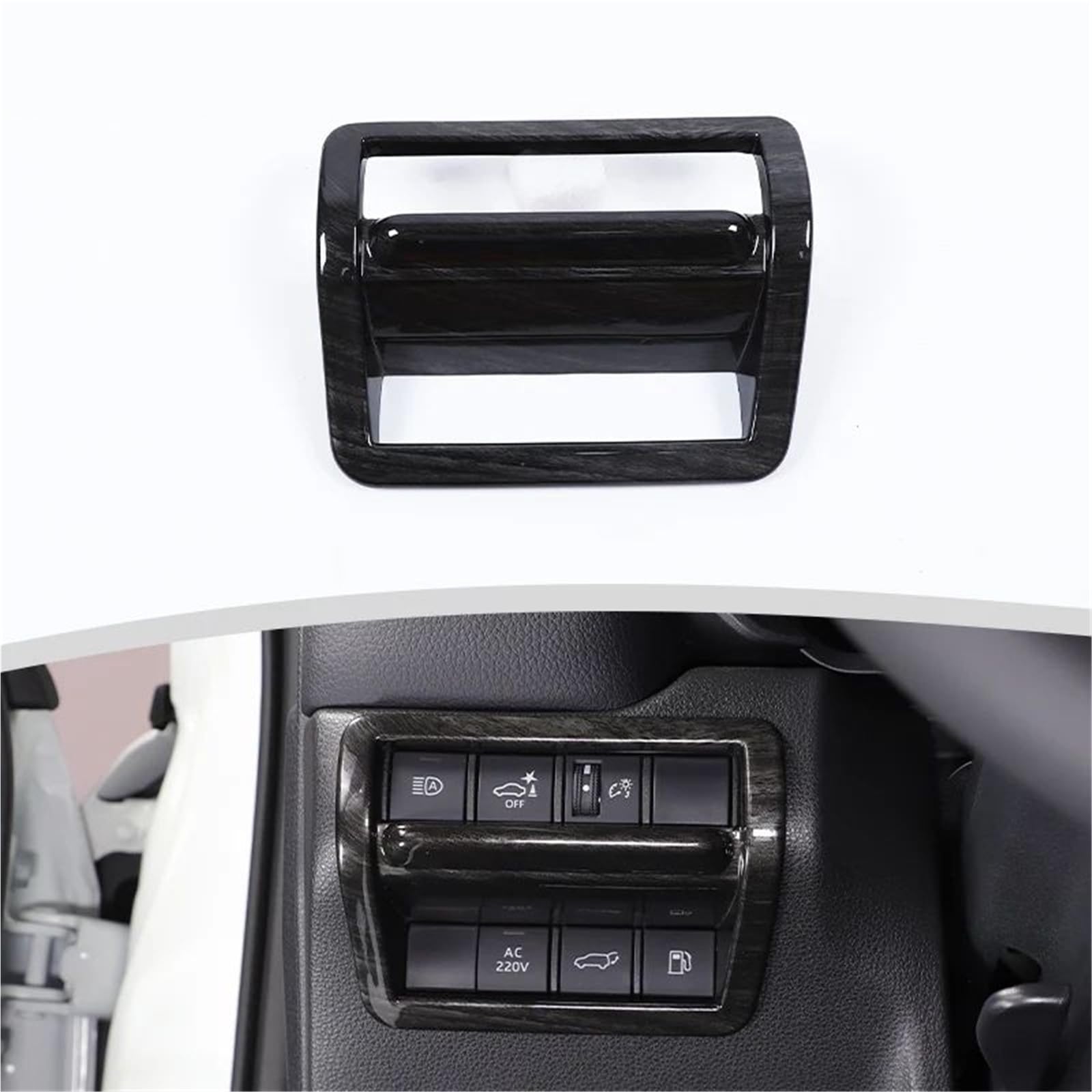 Interieur Dekor Für Toyota Für Land Für Cruiser Für Prado 2024-2025 ABS Auto Scheinwerfer Schalter Dekorative Rahmen Auto Innen Interieur TüRverkleidungen Dekor(Wood grain) von QFJFBGGH
