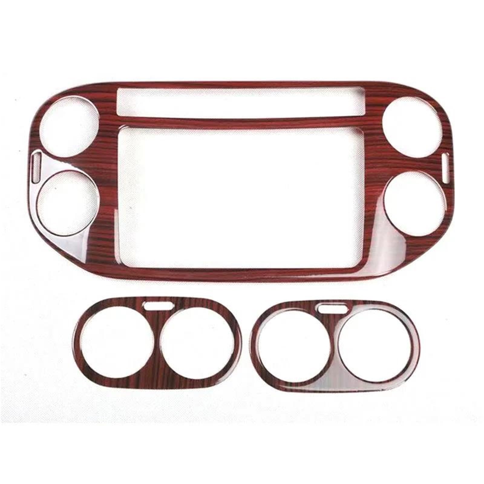 Interieur Dekor Für VW Für Tiguan 2010-2014 Auto-Armaturenbrett-Entlüftungsabdeckungsrahmen Autoverkleidung Innenausstattung 3 Teile Interieur TüRverkleidungen Dekor(Wood Color) von QFJFBGGH