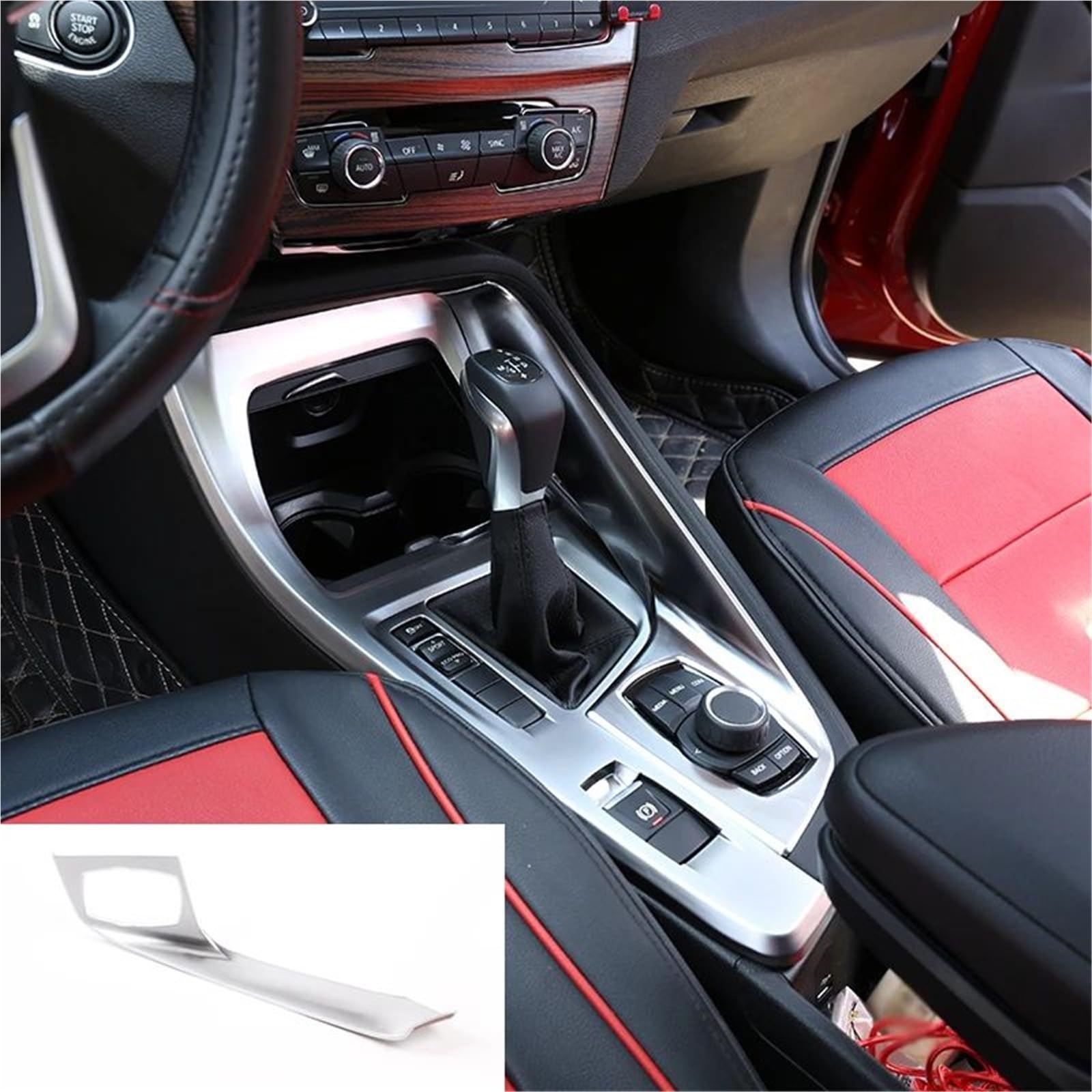 Interieur Dekor Für X1 F48 X2 F47 2016-2022 LHD Auto ABS 1 Stück Konsole Gangschaltung Panel Dekoration Abdeckung Trim Interieur TüRverkleidungen Dekor(Silver B) von QFJFBGGH
