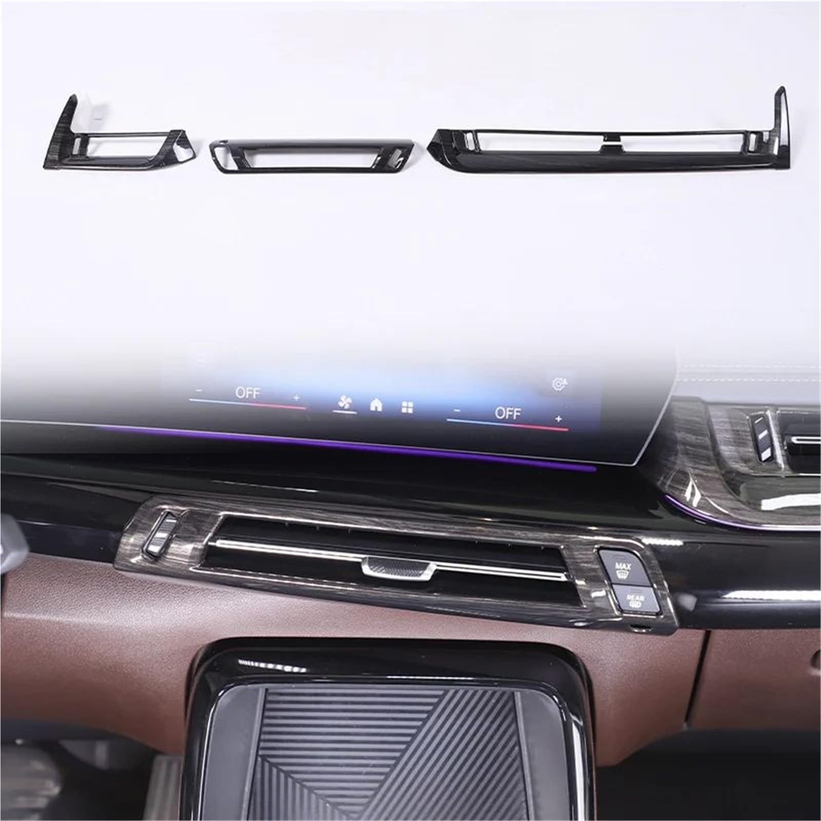 Interieur Dekor Für X1 U11 2023 2024 ABS Zentrale Steuerung Klimaanlage Vent Rahmen Abdeckung Borte Auto Innen Interieur TüRverkleidungen Dekor(Wood grain) von QFJFBGGH