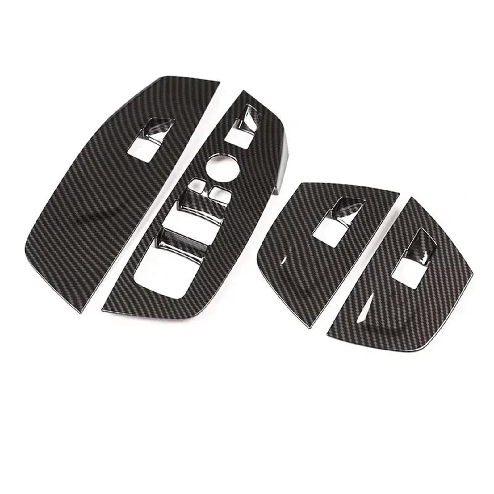 Interieur Dekor Für X3 X4 G01 G02 2018-2023 ABS Carbon Fiber Muster Auto Fensterheber Rahmen Abdeckung Trim Aufkleber LHD Interieur TüRverkleidungen Dekor(Carbon Pattern) von QFJFBGGH