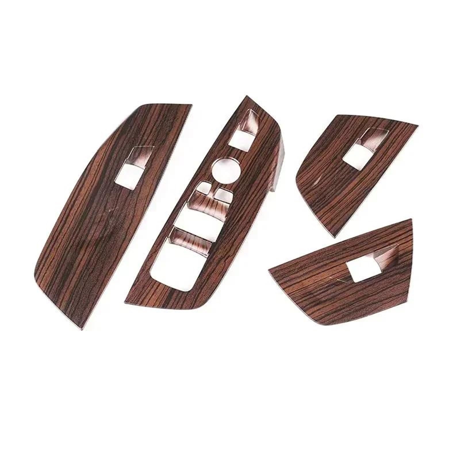 Interieur Dekor Für X3 X4 G01 G02 2018-2023 ABS Carbon Fiber Muster Auto Fensterheber Rahmen Abdeckung Trim Aufkleber LHD Interieur TüRverkleidungen Dekor(Pine Wood Grain) von QFJFBGGH