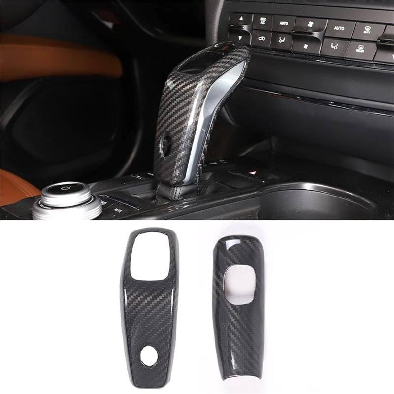 Interieur Dekor Innenausstattung Schalthebel Kopf Knopf Abdeckung Dekoration Für Maserati Für Levante Für Ghibli Für Quattroporte Interieur TüRverkleidungen Dekor(Gloss Carbon) von QFJFBGGH