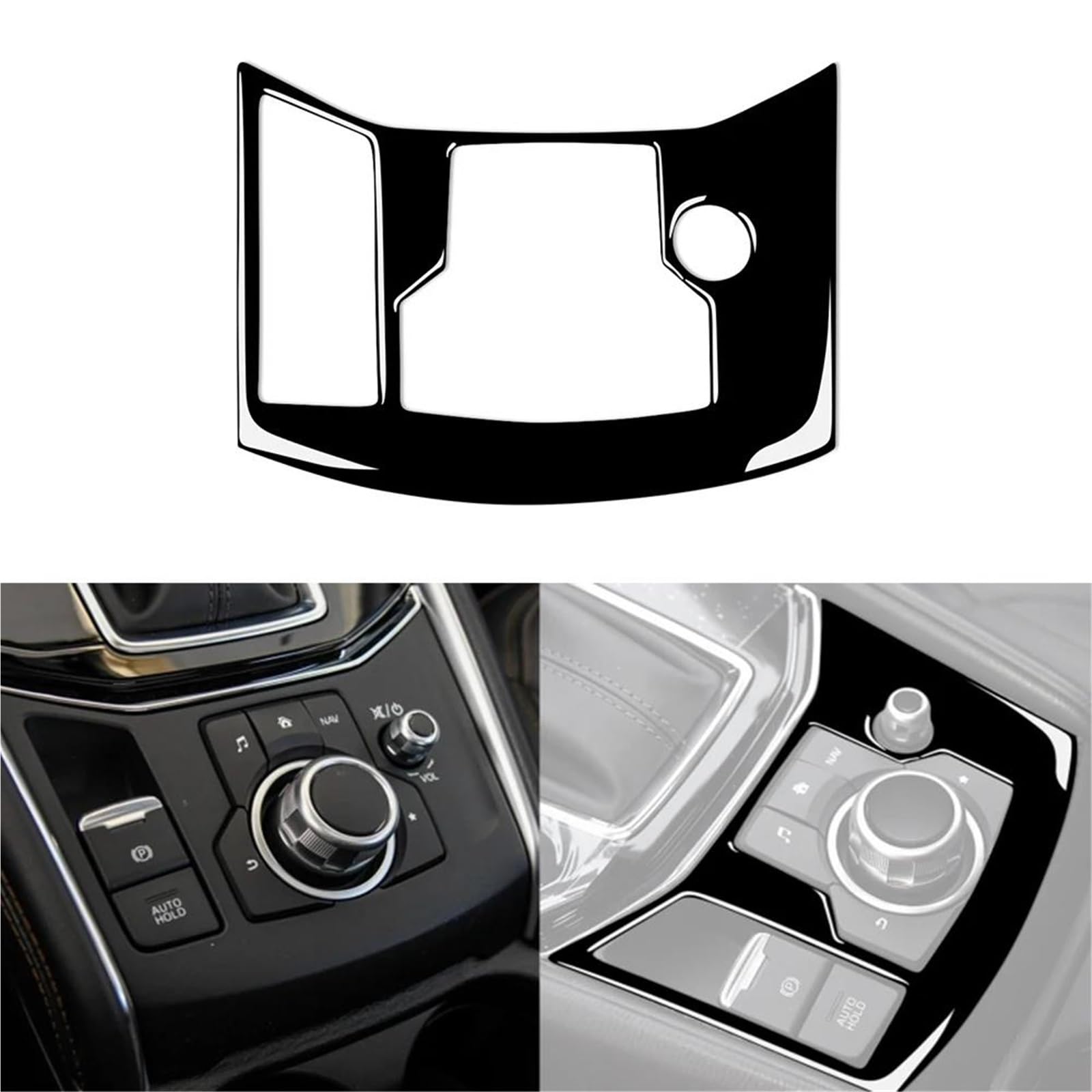 Interieur Dekor Klavier Schwarz Auto Elektrische Handbremse Panel Dekoration Aufkleber Für Mazda Für CX-5 2017 2018 LHD RHD Innen Interieur TüRverkleidungen Dekor(LHD) von QFJFBGGH