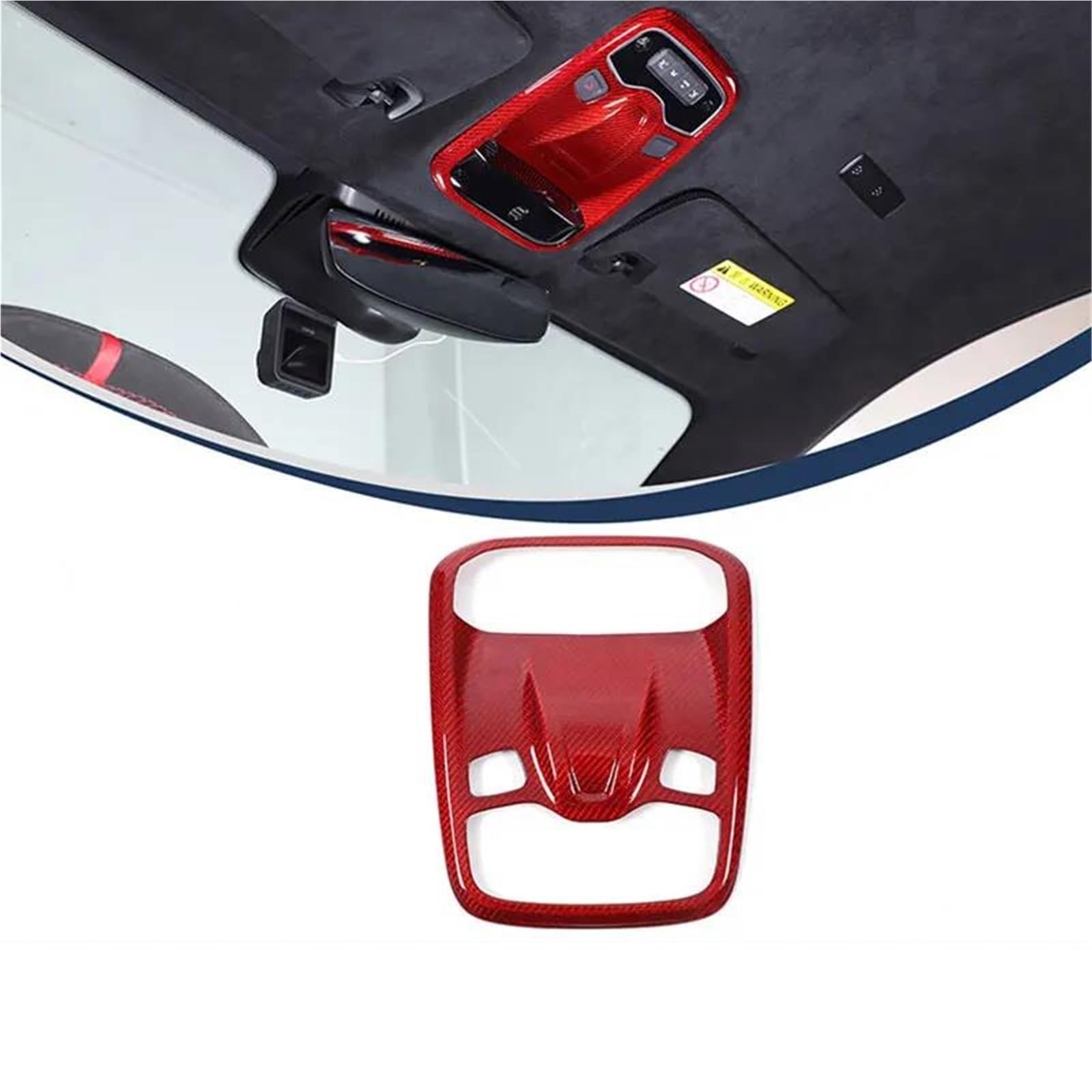 Interieur Dekor Kohlefaser Für Emira 2021-2023 Autodach-Leselicht-Dekorplatte Aufkleber Autoinnenraum 1St Interieur TüRverkleidungen Dekor(Red carbon) von QFJFBGGH