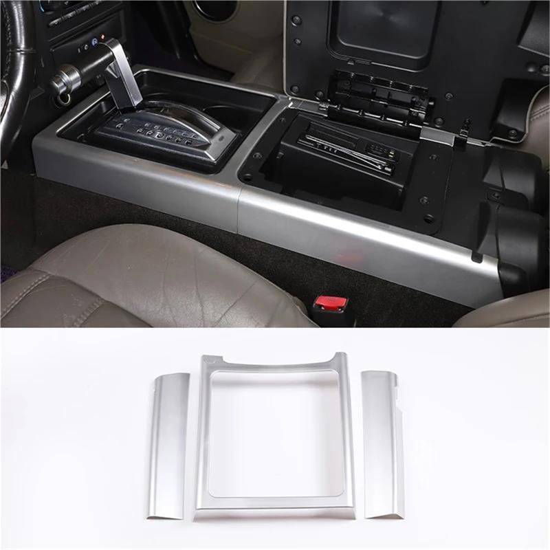 Interieur Dekor Mittelkonsole Schalthebelrahmen Dekoration Abdeckung Verkleidung Für Hummer Für H2 2003-2007 ABS Auto Innenraum Interieur TüRverkleidungen Dekor(Silber) von QFJFBGGH