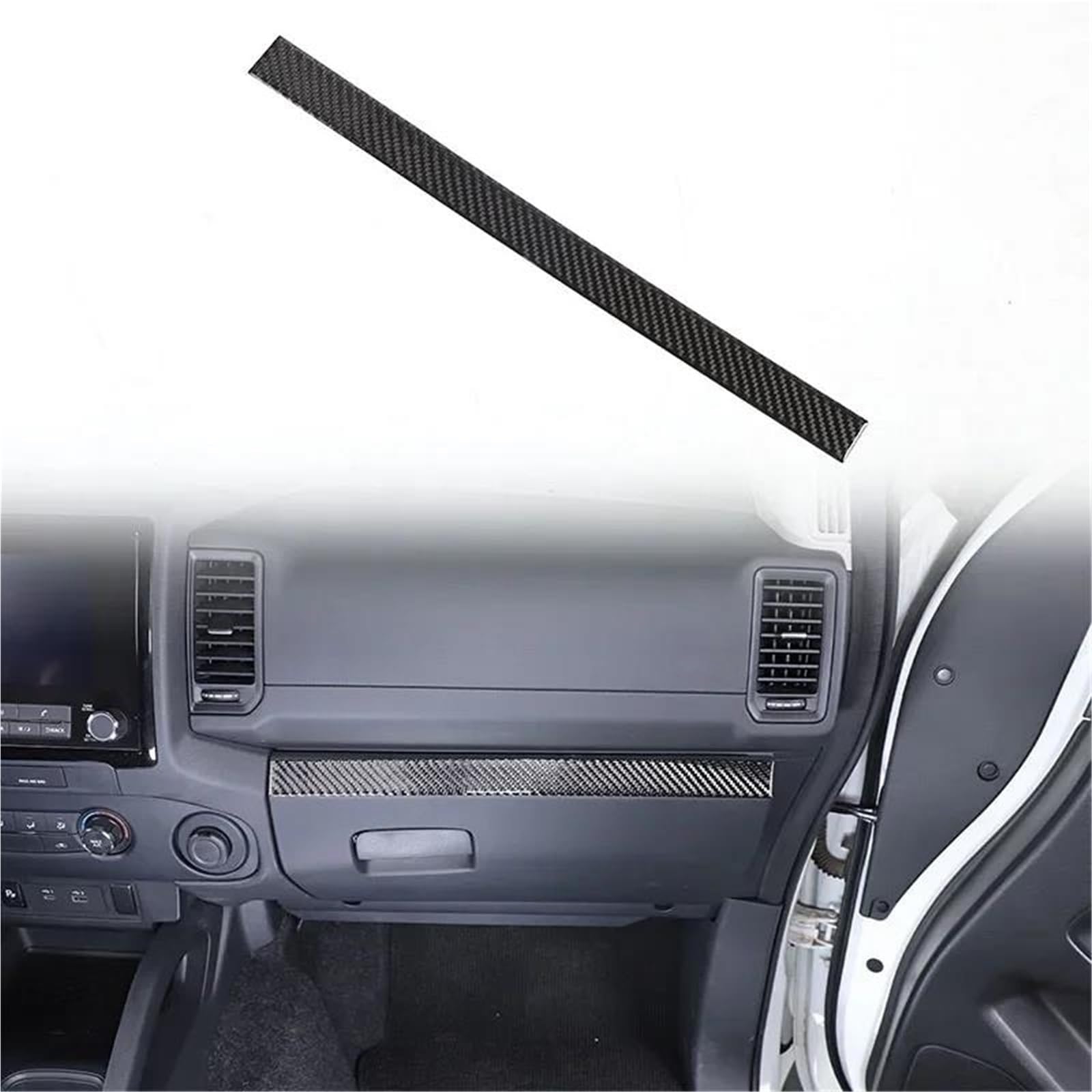 Interieur Dekor Weiche Carbonfasern Für Nissan Für Frontier 2024+ Auto Handschuhfach Ablagefach Verkleidung Zierleiste Interieur TüRverkleidungen Dekor(Schwarz) von QFJFBGGH