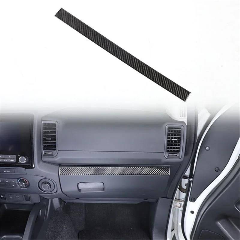 Interieur Dekor Weiche Carbonfasern Für Nissan Für Frontier 2024+ Auto Handschuhfach Ablagefach Verkleidung Zierleiste Interieur TüRverkleidungen Dekor(Schwarz) von QFJFBGGH