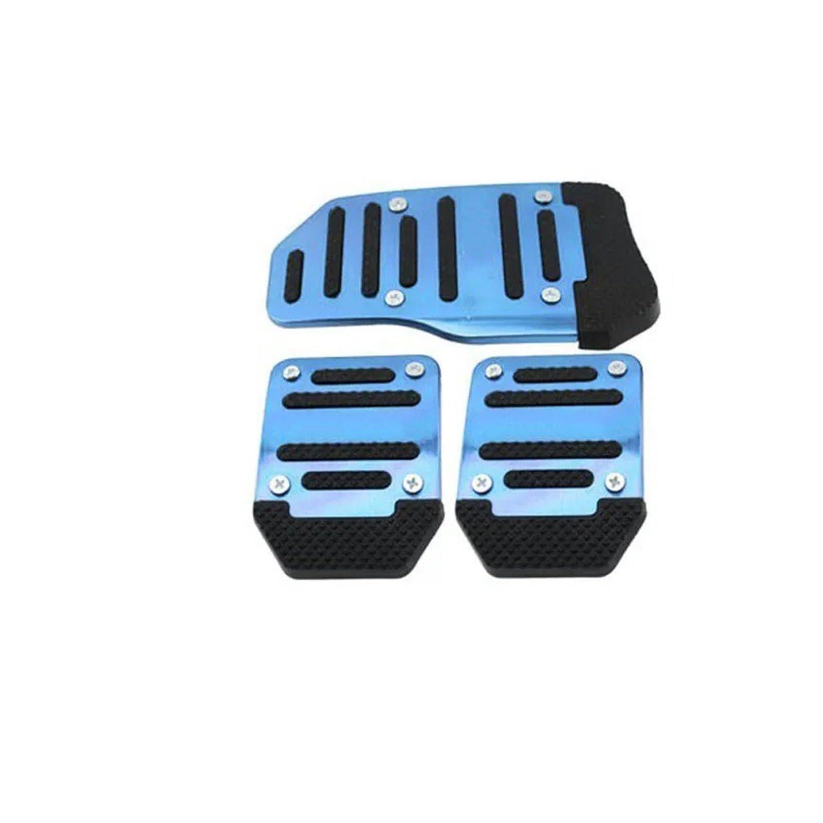 Fußstütze Bremse Für Universal-Auto-Pedalabdeckung Aluminium Automatikgetriebe Bremse Kraftstoff Gas Fußpolster Set Pedale Rot Blau Silber rutschfeste Werkzeuge Pedalkappen Abdeckung(Blue-B) von QGBKLZNZHP