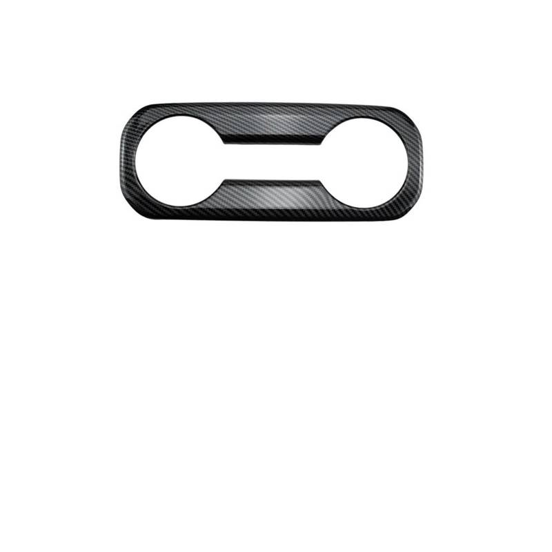 Mittelkonsolen-Abdeckung Für Chevrolet Für Silverado Für GMC Für Sierra 2019-2021 ABS Carbon Fiber Farbe Armlehne Box Trim Cup Holder Cover Armaturenbrett-Abdeckung(Rear Cup Frame Trim) von QGBKLZNZHP