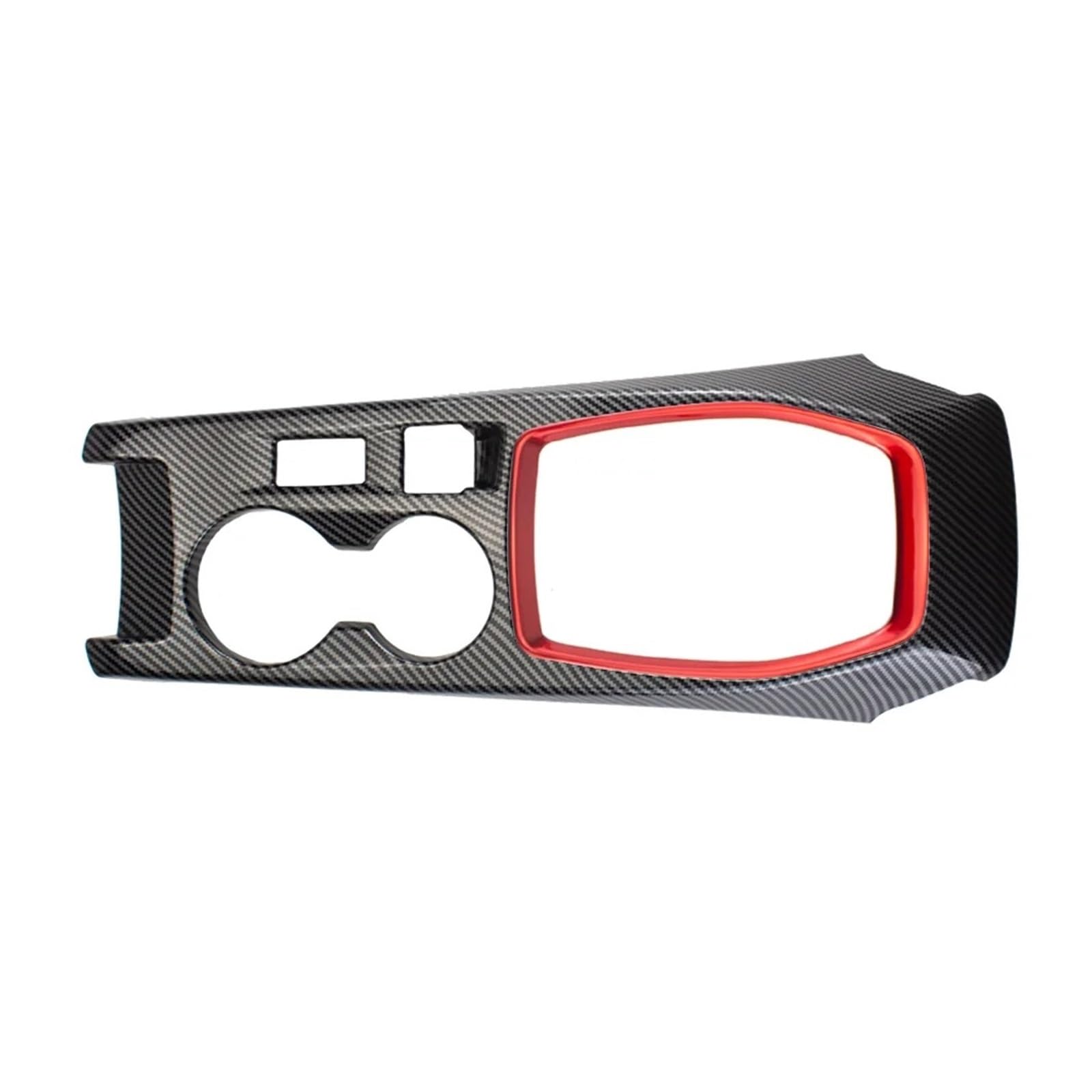 Mittelkonsolen-Abdeckung Für Peugeot 208 2020-2025 ABS Carbon Fiber Farbe Rot Center Console Manuelle Getriebe Shift Rahmen Trim Armaturenbrett-Abdeckung(Carbon red 2 Pieces) von QGBKLZNZHP