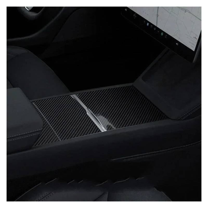Mittelkonsolen-Abdeckung Für Tesla Für Modell 3 Y 2021-24 Highland Central Control Push-Pull Verwenden Real Carbon Fiber Ultradünne Mittelkonsolenabdeckung Armaturenbrett-Abdeckung(Bright) von QGBKLZNZHP