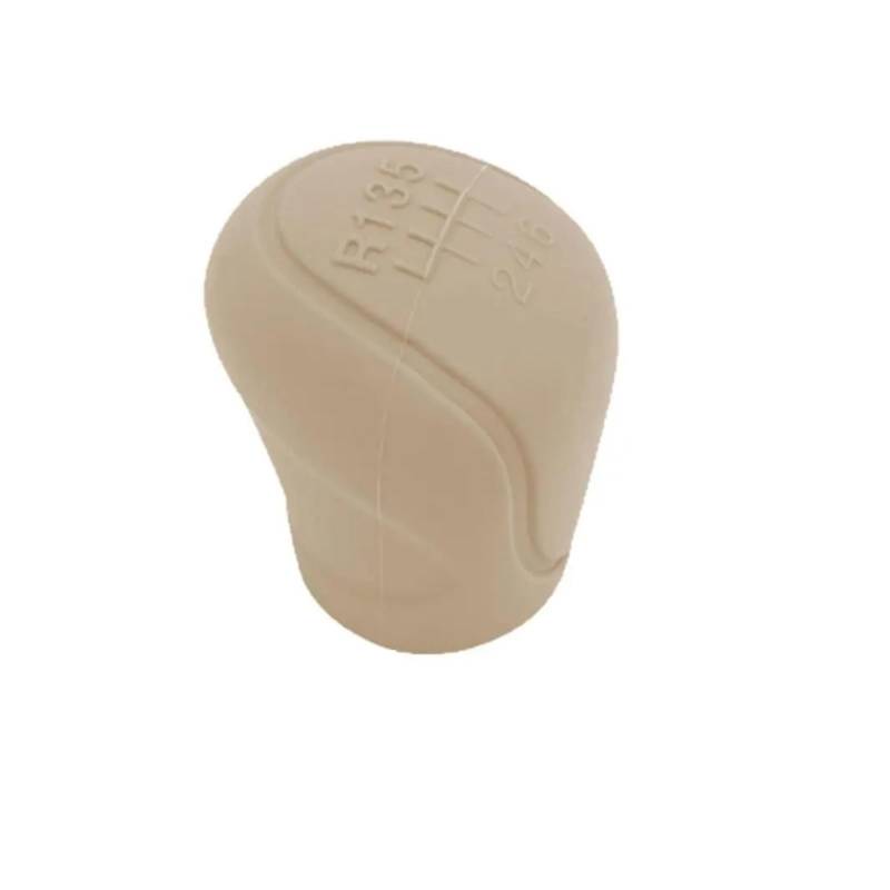 Schaltknauf Schalthebel Auto-Silikon-Schaltknauf-Abdeckung Gangschaltung Rutschfester Griff Schutzabdeckungen Manuelle 5- Und 6-Gang-Autoinnenausstattung Auto Schaltknauf(Beige) von QGBKLZNZHP