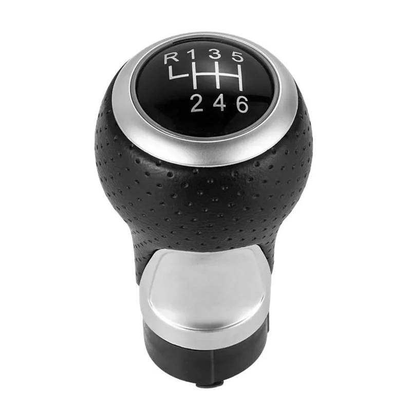 Schaltknauf Schalthebel Für A3 Für S3 8p 2003-2013 Für A4 Für S4 Für Q5 Für S-Linie 2007-2015 Leder Shifter Auto Schaltknauf 12mm 5/6 Geschwindigkeit Griff Auto Schaltknauf(Silver 6 Speed) von QGBKLZNZHP