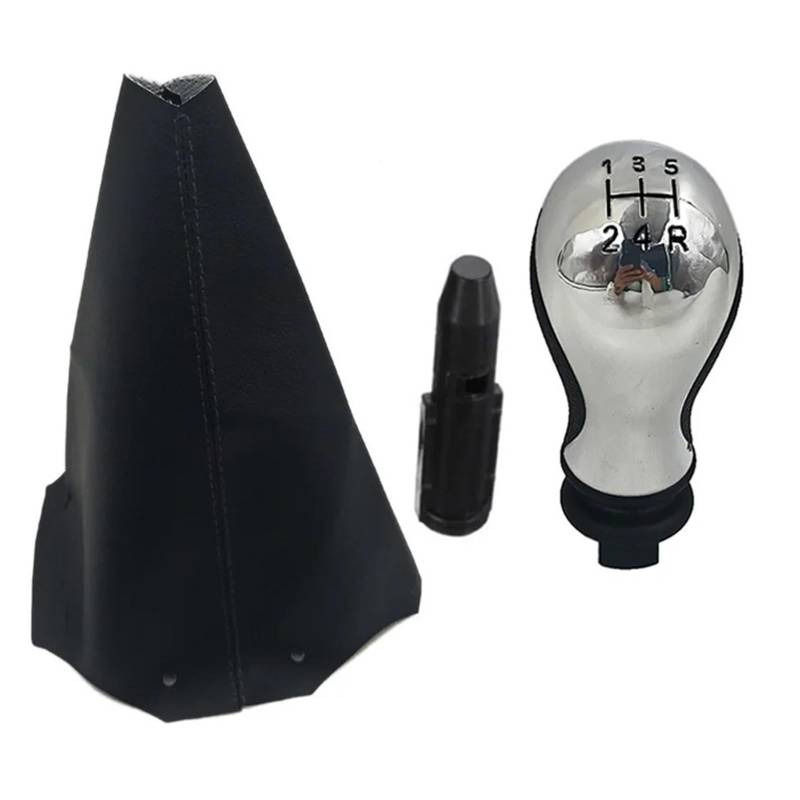 Schaltknauf Schalthebel Für Citroen Für C5 2001 2002 2003 2004 2005 2006 2007 2008 Getriebegriffknopf Auto Handschalthebel Schaltknauf Getriebeschaltknaufmanschette Auto Schaltknauf(Chrome Black Set) von QGBKLZNZHP