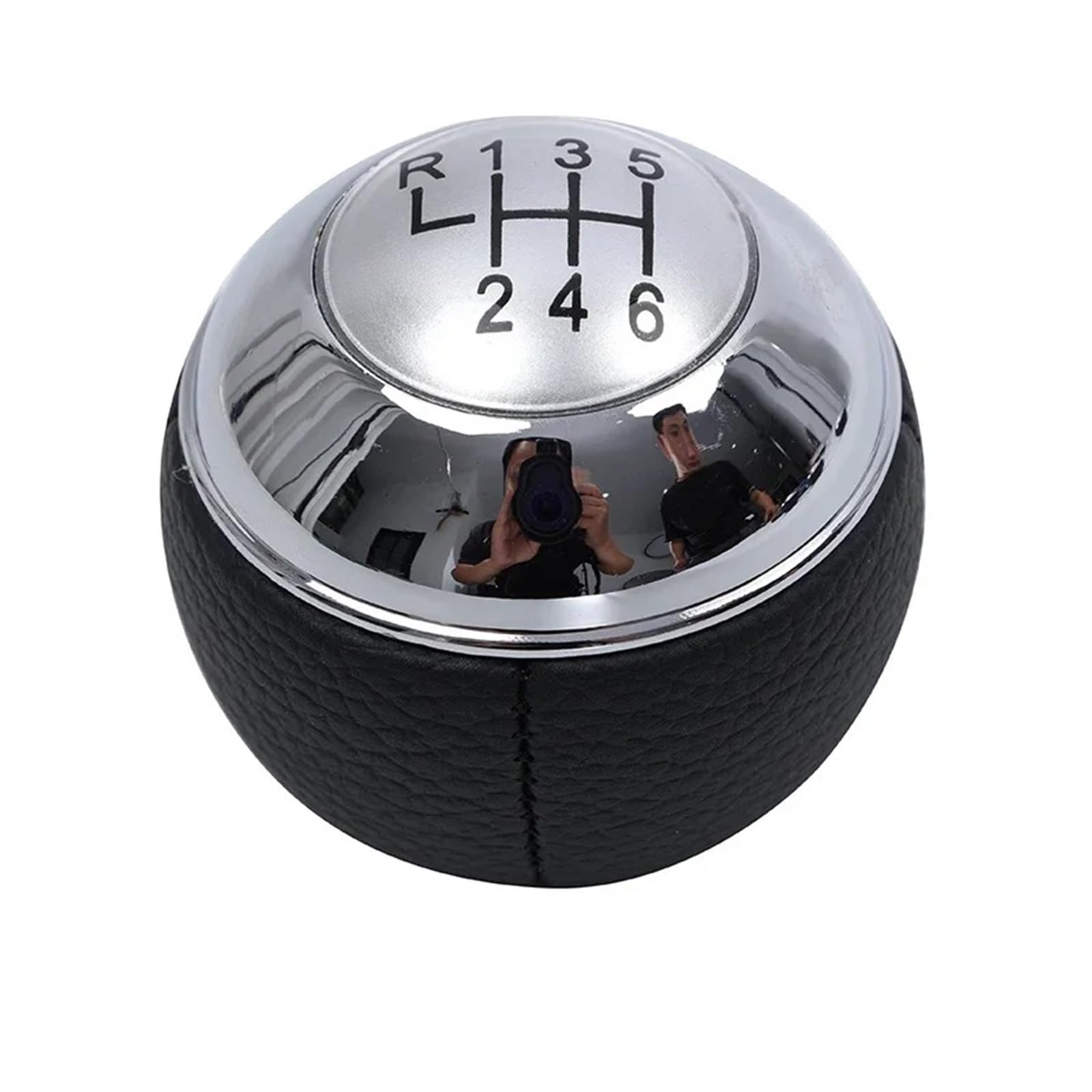 Schaltknauf Schalthebel Für Mini R50 2000-2006 Für Cabrio R52 R53 Für Cooper 2002-2008 5/6 Gang Auto Schaltknauf PU Leder Hebel Shifter Stift Griff Auto Schaltknauf(Silver 6Speed) von QGBKLZNZHP