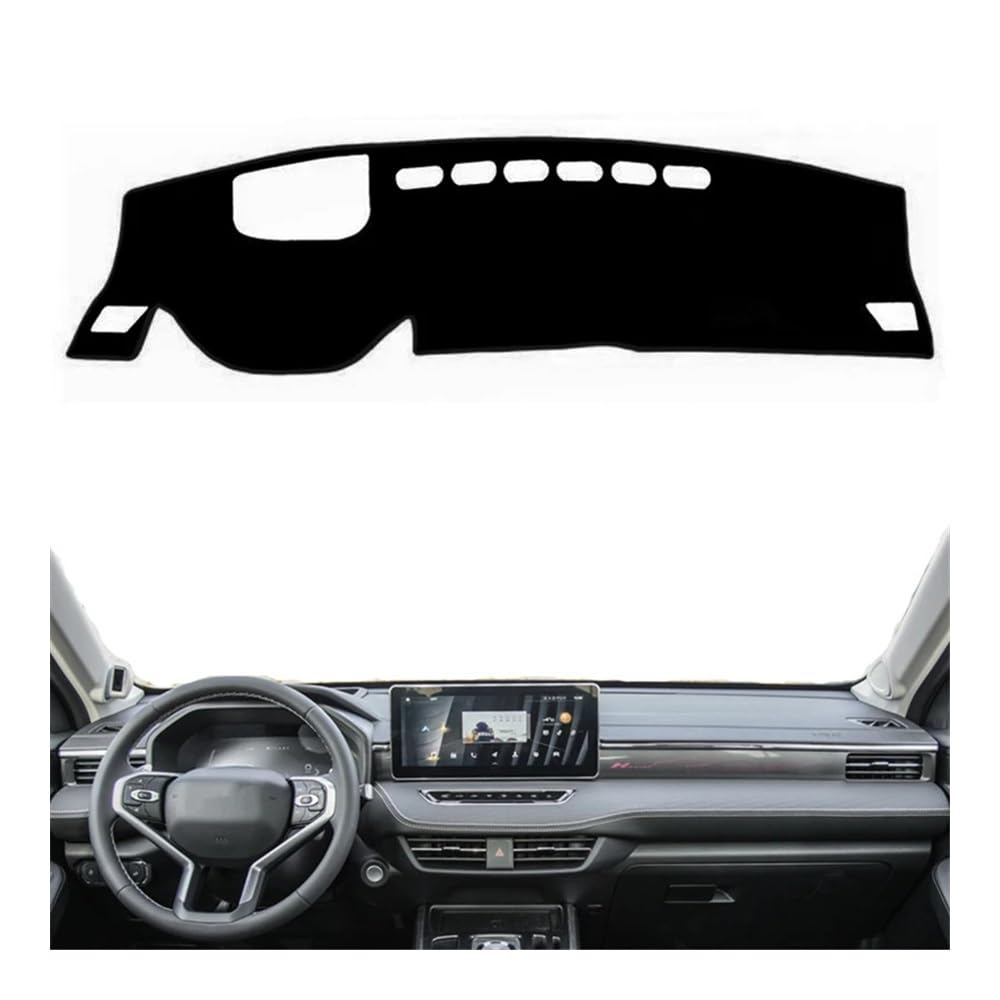 Armaturenbrett-Pad Armaturenbrett Abdeckung Dash Matte Pad Innen Dashmat Sonnenschutzdach Teppich Teppich Auto Styling Für Haval Für Jolion 2021 2022 2023 2024(With HUD LHD,Black Edge) von QGBUSQ
