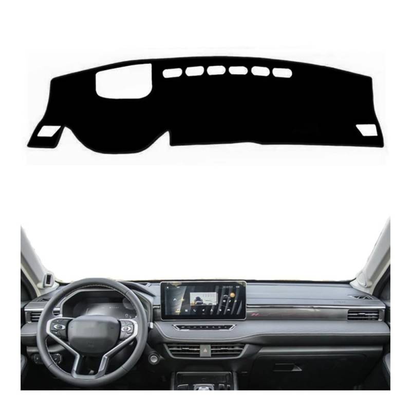 Armaturenbrett-Pad Armaturenbrett Abdeckung Dash Matte Pad Innen Dashmat Sonnenschutzdach Teppich Teppich Auto Styling Für Haval Für Jolion 2021 2022 2023 2024(With HUD LHD,Black Edge) von QGBUSQ