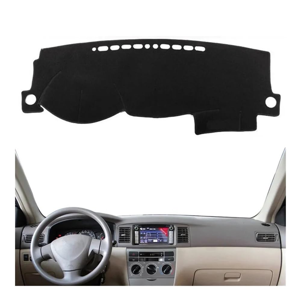 Armaturenbrett-Pad Armaturenbrett Abdeckung Matte Pad Dash Sonnenblende Schutz Teppich Auto Für Toy&ota Für Coro┐lla Altis Fielder E120 E130 2003 2004 2005 2006(Left Hand Drive,Black Edge) von QGBUSQ