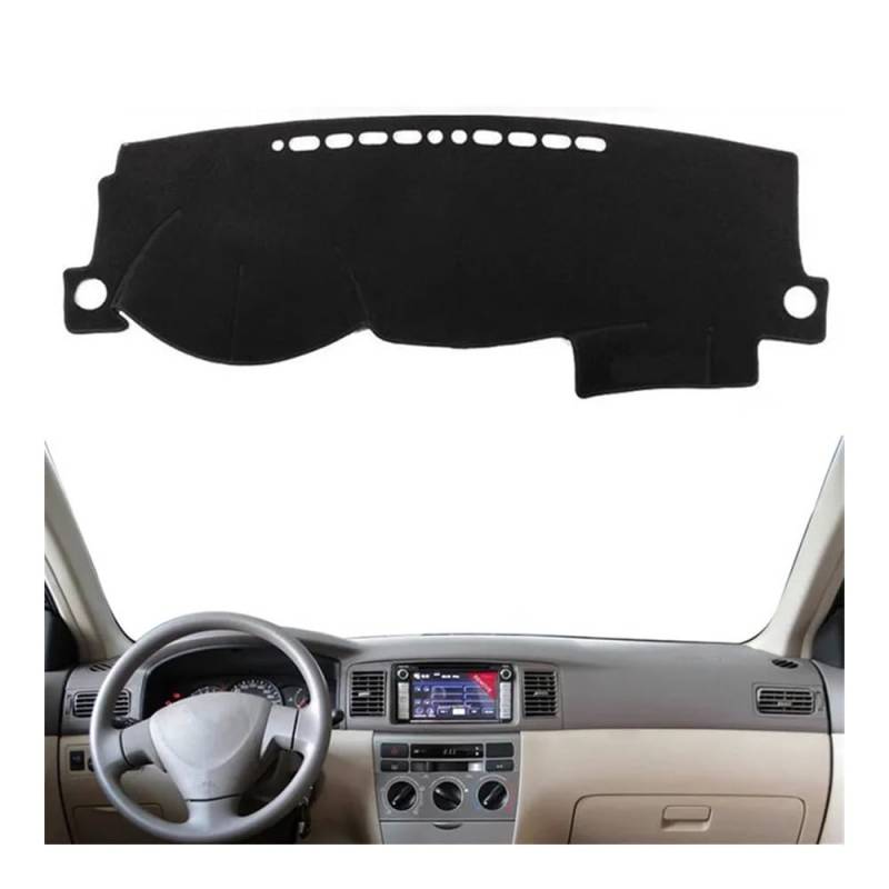 Armaturenbrett-Pad Armaturenbrett Abdeckung Matte Pad Dash Sonnenblende Schutz Teppich Auto Für Toy&ota Für Coro┐lla Altis Fielder E120 E130 2003 2004 2005 2006(Left Hand Drive,Black Edge) von QGBUSQ