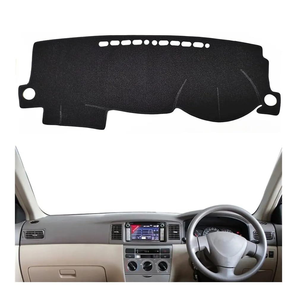 Armaturenbrett-Pad Armaturenbrett Abdeckung Matte Pad Dash Sonnenblende Schutz Teppich Auto Für Toy&ota Für Coro┐lla Altis Fielder E120 E130 2003 2004 2005 2006(Right Hand Drive,Black Edge) von QGBUSQ