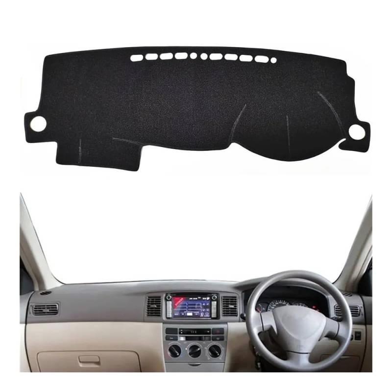 Armaturenbrett-Pad Armaturenbrett Abdeckung Matte Pad Dash Sonnenblende Schutz Teppich Auto Für Toy&ota Für Coro┐lla Altis Fielder E120 E130 2003 2004 2005 2006(Right Hand Drive,Black Edge) von QGBUSQ