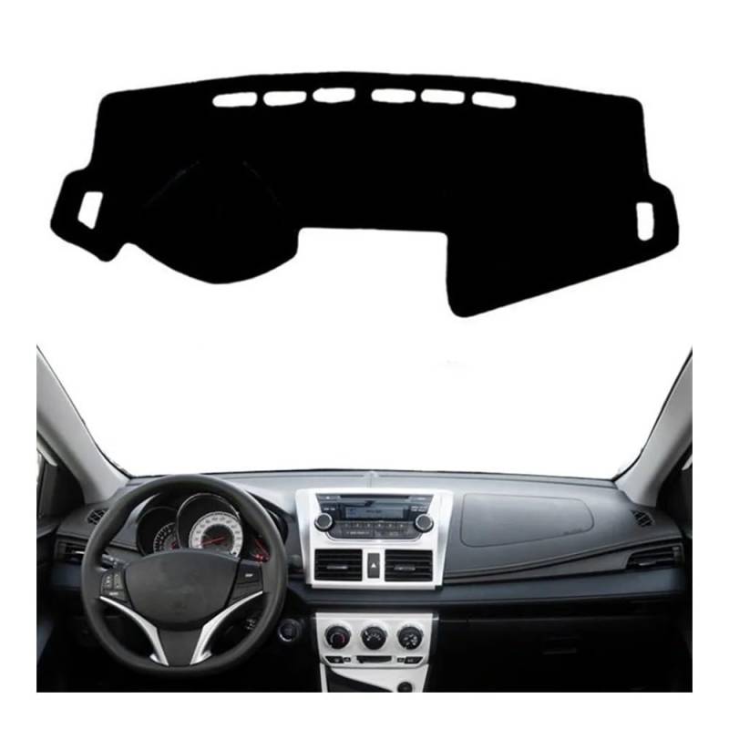 Armaturenbrett-Pad Armaturenbrett Abdeckung Matte Pad Dashmat Sonnenschirm Schützen Teppich Kissen Auto Für Toy&ota Für Yaris Vios XP150 2014 2015 2016 2017 2018 2019(Left Hand Drive,Black Edge) von QGBUSQ