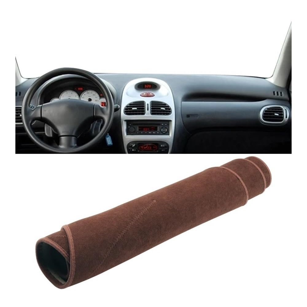 Armaturenbrett-Pad Auto Armaturenbrett Abdeckung Matte Dash Board Sonnenschutz Pad Fall Für Peuge&ot 206 206CC 206SW 2004 2005 2006 2007 2008(B Brown) von QGBUSQ
