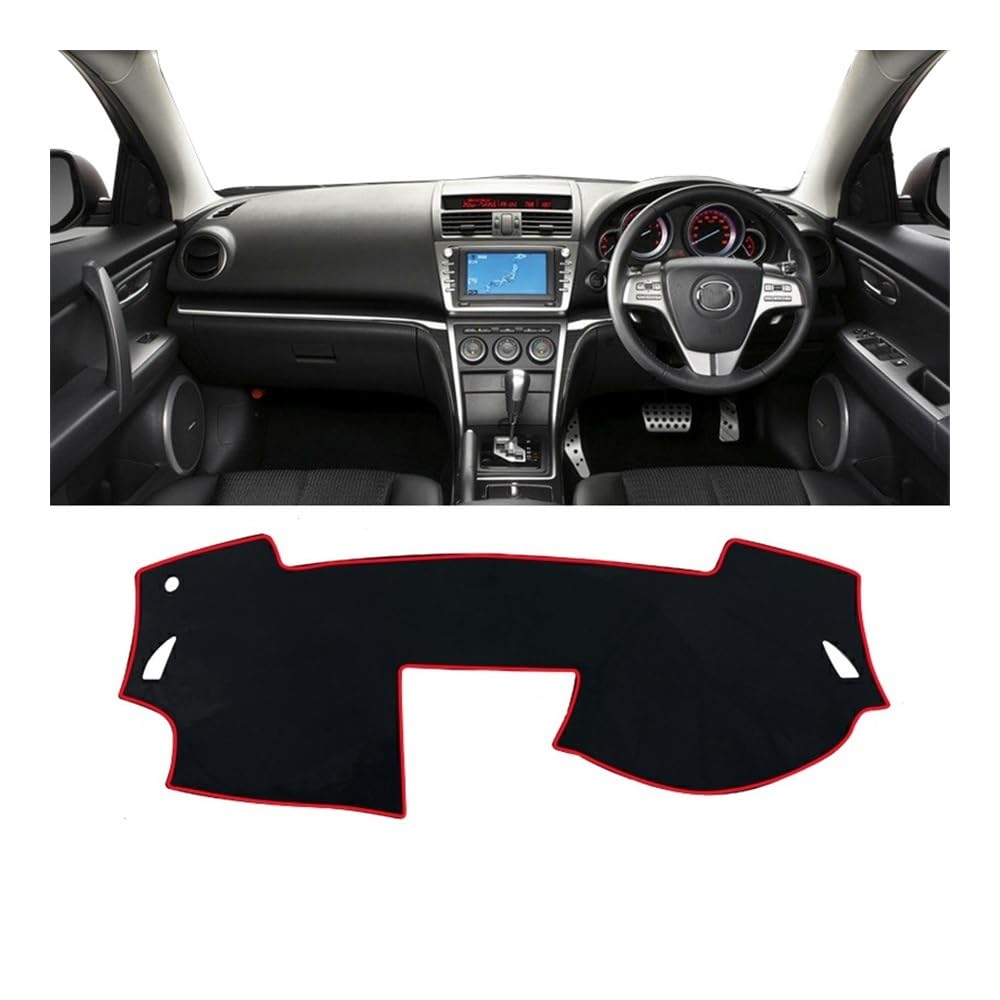 Armaturenbrett-Pad Auto Armaturenbrett Abdeckung Matte Dash Board Sonnenschutz Pad Non-Slip Mat Schutz Für Maz&da 6 GH 2008 2009 2010 2011 2012(A RHD Red Side) von QGBUSQ