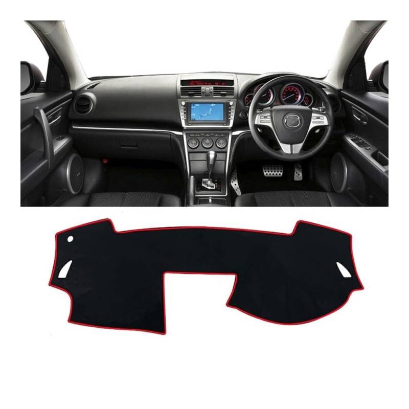 Armaturenbrett-Pad Auto Armaturenbrett Abdeckung Matte Dash Board Sonnenschutz Pad Non-Slip Mat Schutz Für Maz&da 6 GH 2008 2009 2010 2011 2012(A RHD Red Side) von QGBUSQ
