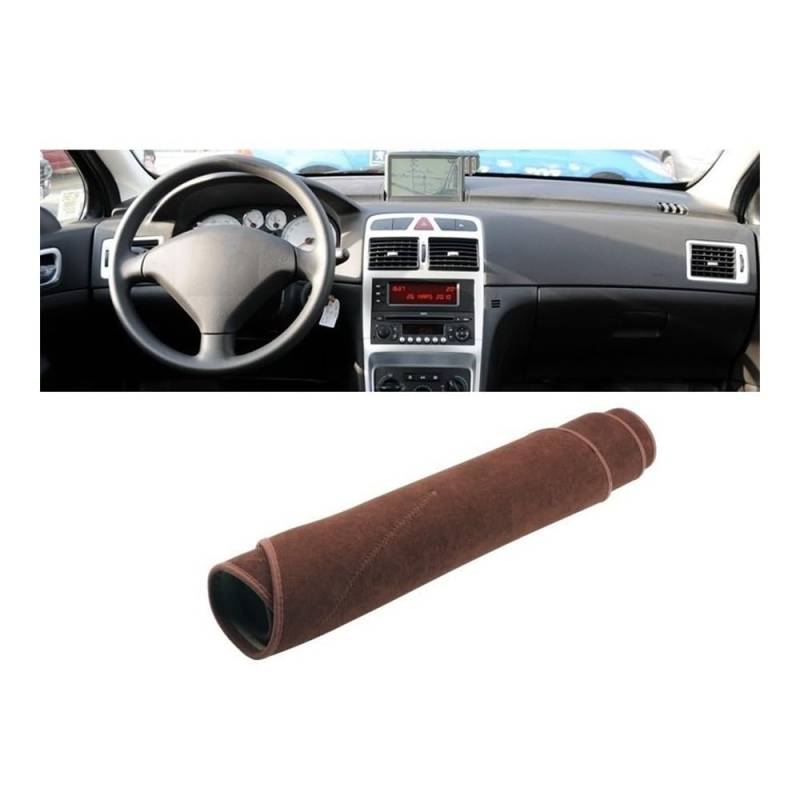 Armaturenbrett-Pad Auto Armaturenbrett Abdeckung Vermeiden Licht Matte Sonnenschutz Pads Für Peuge&ot 307 307CC 307SW 2004 2005 2006 2007 2008 2009 2010 2011 2012 2013(B GPS Brown) von QGBUSQ