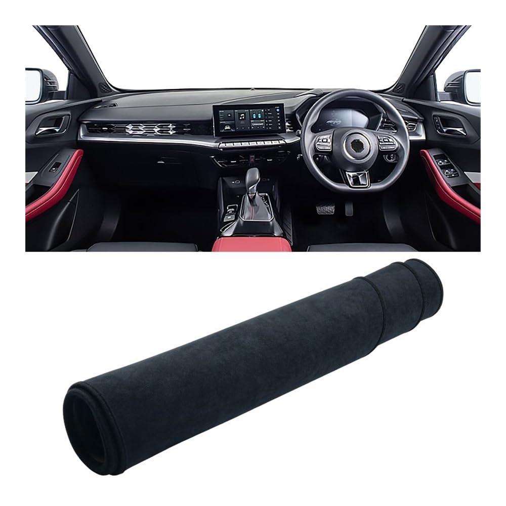 Armaturenbrett-Pad Auto Armaturenbrett Abdeckung Vermeiden Licht Pads Fall Sonnenschutz Matten Nicht-Slip Teppiche Für MG 5 MG5 2020 2021 2022 2023(B Black RHD) von QGBUSQ