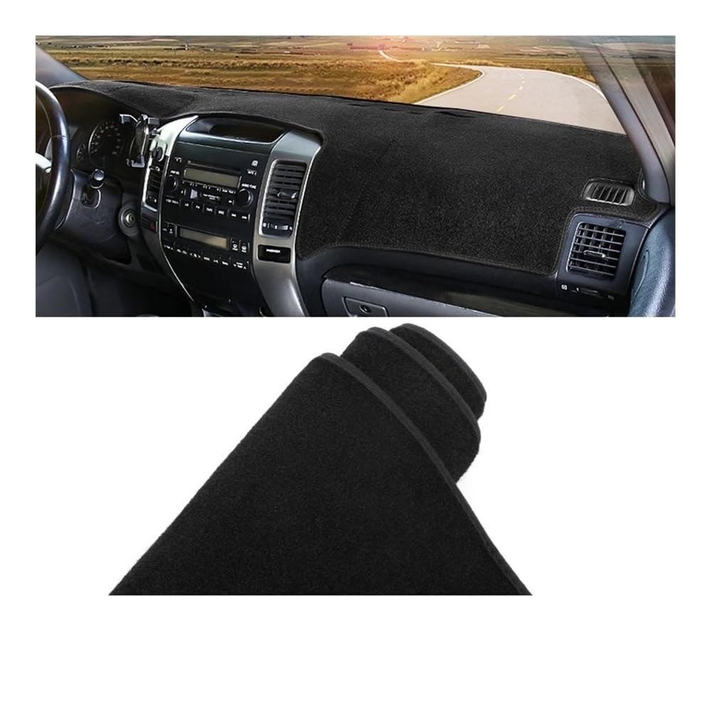 Armaturenbrett-Pad Auto-Armaturenbrett-Abdeckung Vermeiden Sonnenschutz Rutschfeste Teppiche Für Toy&ota Für Land Cruiser Prado 120 J120 2003 2004 2005 2006 2007 2008 2009(A LHD Black Side) von QGBUSQ
