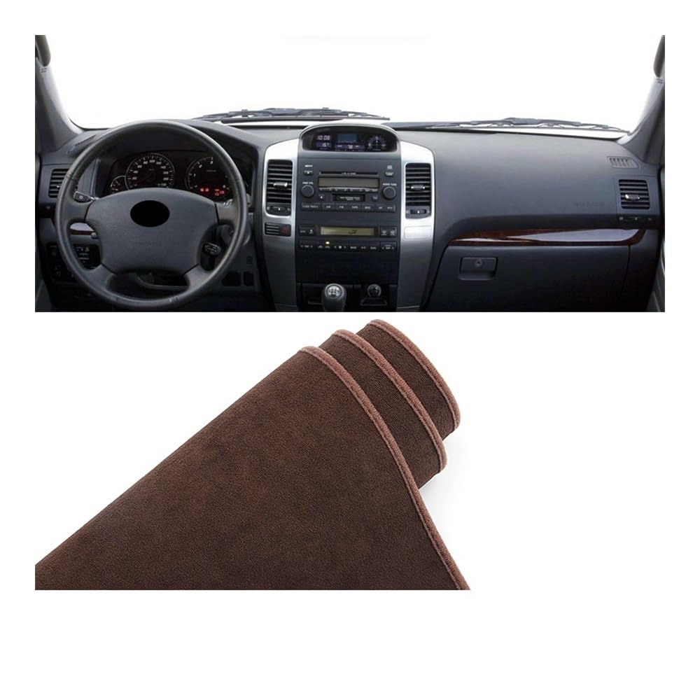 Armaturenbrett-Pad Auto-Armaturenbrett-Abdeckung Vermeiden Sonnenschutz Rutschfeste Teppiche Für Toy&ota Für Land Cruiser Prado 120 J120 2003 2004 2005 2006 2007 2008 2009(B LHD Brown) von QGBUSQ