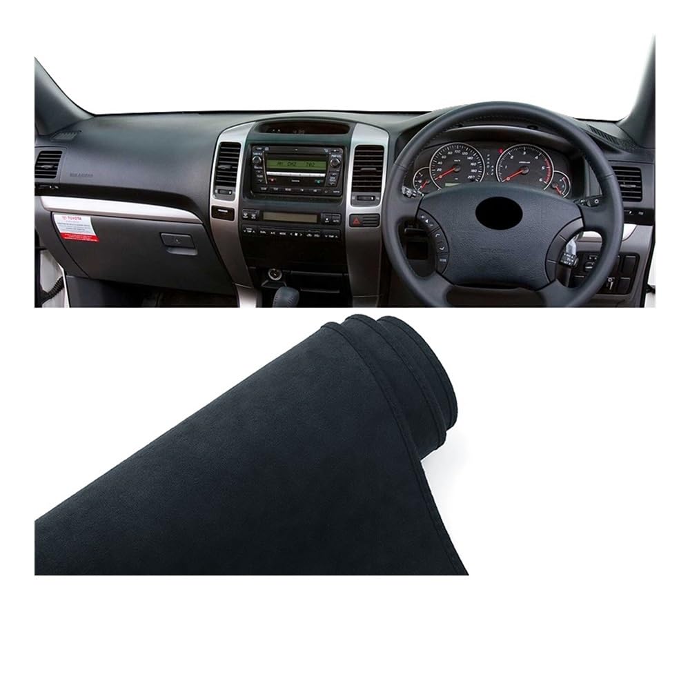 Armaturenbrett-Pad Auto-Armaturenbrett-Abdeckung Vermeiden Sonnenschutz Rutschfeste Teppiche Für Toy&ota Für Land Cruiser Prado 120 J120 2003 2004 2005 2006 2007 2008 2009(B RHD Black) von QGBUSQ