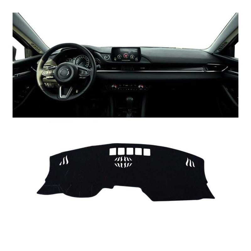 Armaturenbrett-Pad Auto-Armaturenbrett-Abdeckungsmatte Armaturenbrett-Sonnenschutz-Pad Rutschfeste Matte Für Maz&da 6 Atenza GL 2018 2019 2020 2021 2022 2023(A LHD Not HUD Black) von QGBUSQ