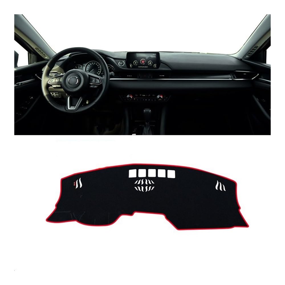 Armaturenbrett-Pad Auto-Armaturenbrett-Abdeckungsmatte Armaturenbrett-Sonnenschutz-Pad Rutschfeste Matte Für Maz&da 6 Atenza GL 2018 2019 2020 2021 2022 2023(A LHD Not HUD Red) von QGBUSQ