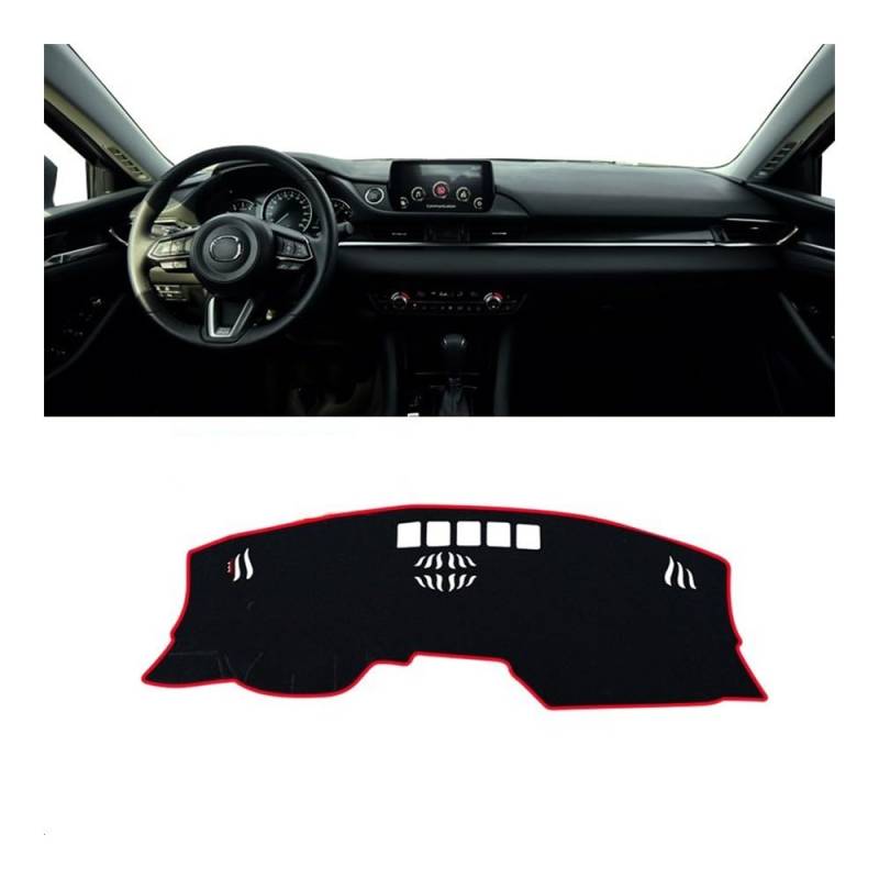 Armaturenbrett-Pad Auto-Armaturenbrett-Abdeckungsmatte Armaturenbrett-Sonnenschutz-Pad Rutschfeste Matte Für Maz&da 6 Atenza GL 2018 2019 2020 2021 2022 2023(A LHD Not HUD Red) von QGBUSQ