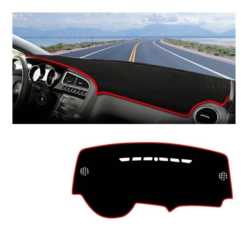 Armaturenbrett-Pad Auto Armaturenbrett Sonnenschutz Abdeckung Rutschfeste Matte Pad Teppiche Für Peogeot 3008 2008 2009 2010 2011 2012 2013 2014 2015(Red side) von QGBUSQ