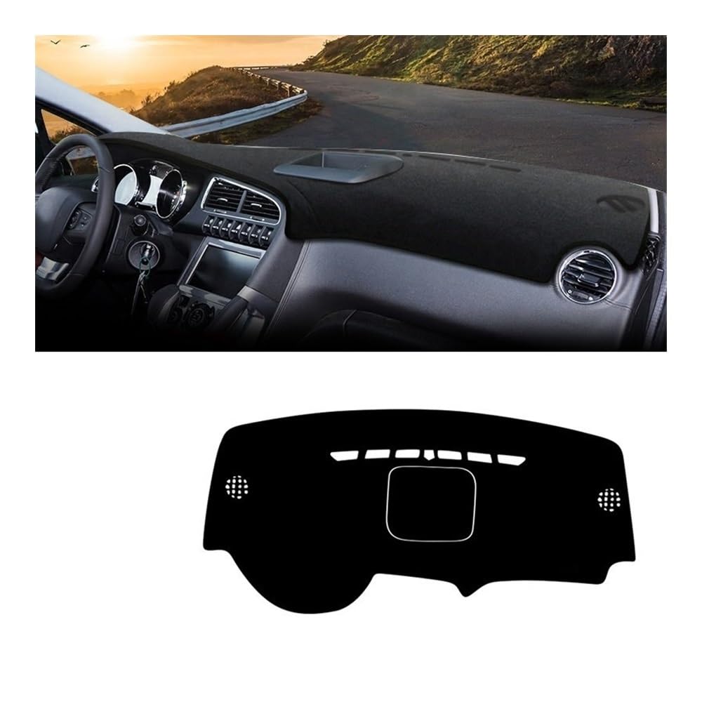 Armaturenbrett-Pad Auto Armaturenbrett Sonnenschutz Abdeckung Rutschfeste Matte Pad Teppiche Für Peogeot 3008 2008 2009 2010 2011 2012 2013 2014 2015(Storage Black side) von QGBUSQ