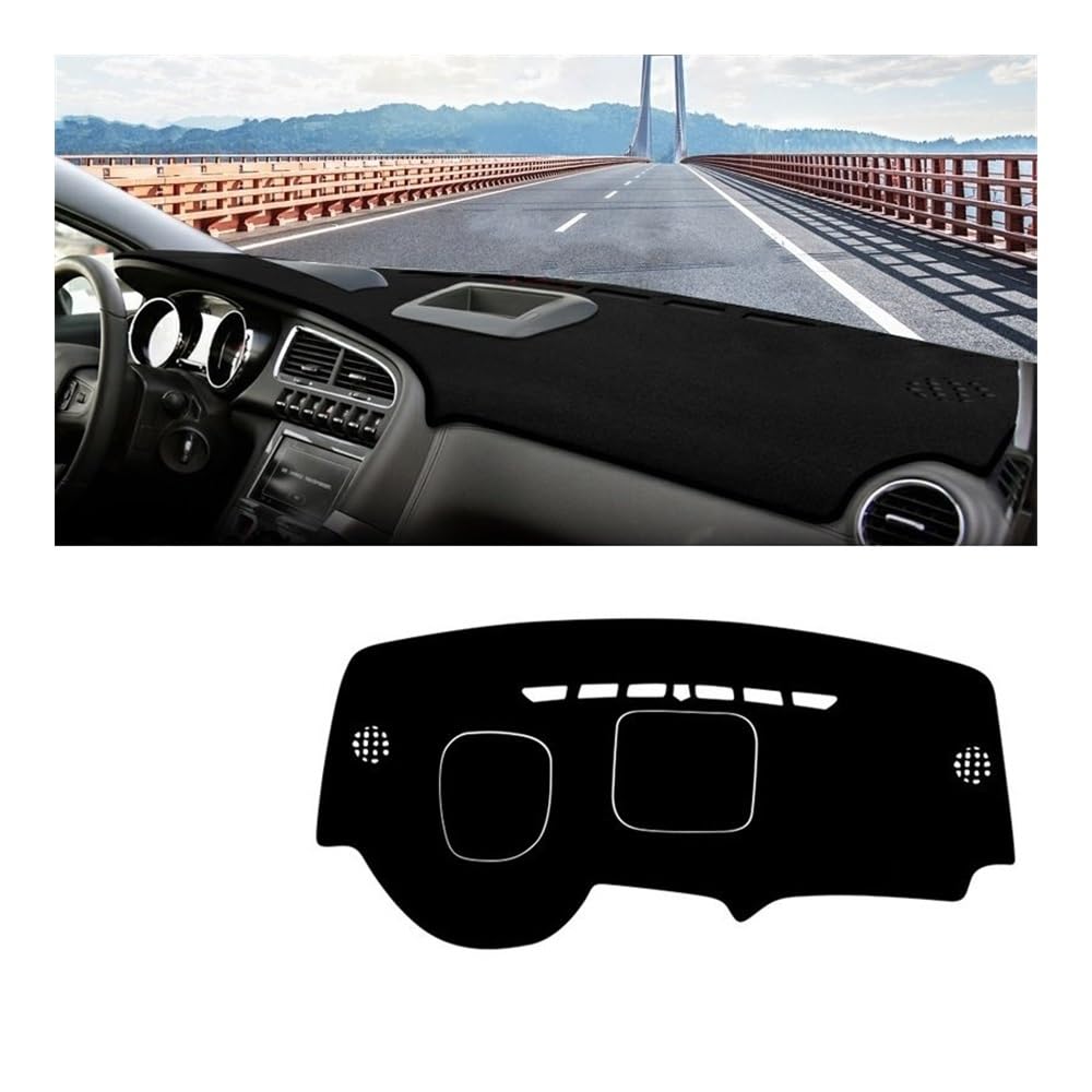 Armaturenbrett-Pad Auto Armaturenbrett Sonnenschutz Abdeckung Rutschfeste Matte Pad Teppiche Für Peogeot 3008 2008 2009 2010 2011 2012 2013 2014 2015(Storage HUD Black) von QGBUSQ