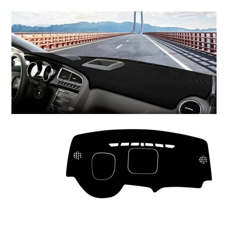 Armaturenbrett-Pad Auto Armaturenbrett Sonnenschutz Abdeckung Rutschfeste Matte Pad Teppiche Für Peogeot 3008 2008 2009 2010 2011 2012 2013 2014 2015(Storage HUD Black) von QGBUSQ