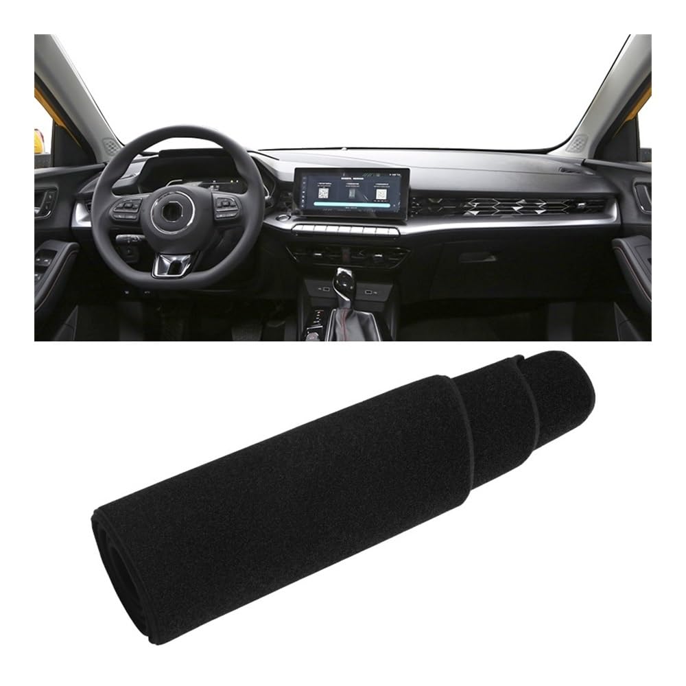 Armaturenbrett-Pad Auto Armaturenbrett Sonnenschutz Abdeckung Rutschfeste Matte Schutz Instrument Teppiche Für MG 5 MG5 2020 2021 2022 2023(A Black Side LHD) von QGBUSQ