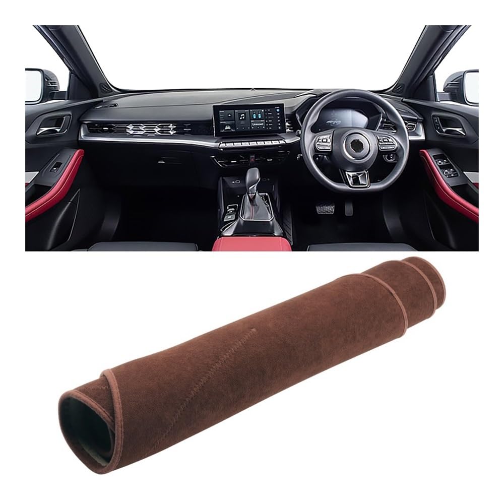 Armaturenbrett-Pad Auto Armaturenbrett Sonnenschutz Abdeckung Rutschfeste Matte Schutz Instrument Teppiche Für MG 5 MG5 2020 2021 2022 2023(B Brown RHD) von QGBUSQ