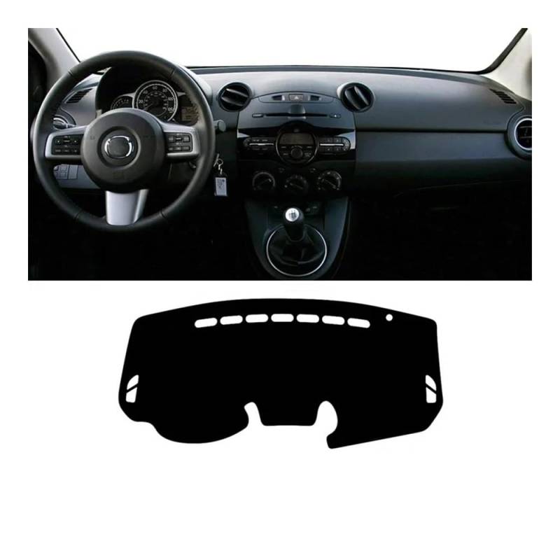 Armaturenbrett-Pad Auto Dashboard Abdeckung Dash Matte Sonnenschutz Anti-slip Pad Für Maz&da 2 DE Demio 2007 2008 2009 2010 2011 2012 2013 2014(LHD Black Side) von QGBUSQ